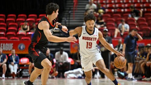 [腾讯原声集锦]🏀夏联-杨瀚森13+5+4帽&下半场11分送惊艳妙传 开拓者力克掘金