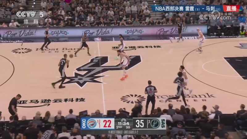 [CCTV全场集锦]🏀抢七！马刺第三节一波流大胜雷霆扳成3-3 文班28+10 SGA18中6