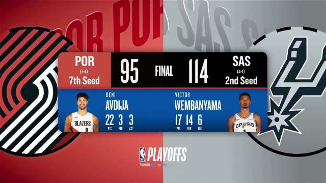 04月29日NBA季后赛西部首轮G5 开拓者 - 马刺 全场录像